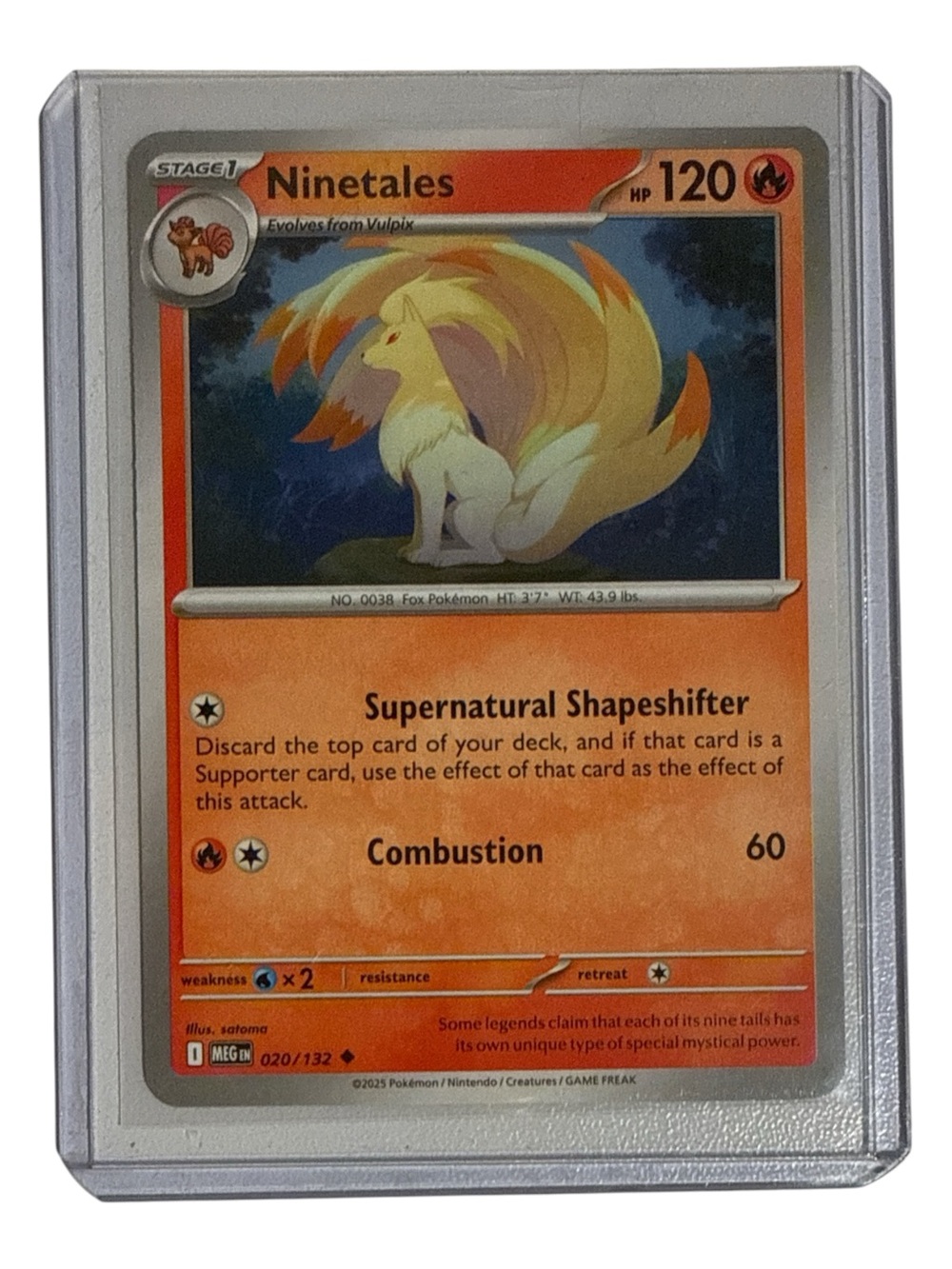 Pokémon Ninetales Trading Card EX Unseen Forces In Sleeve